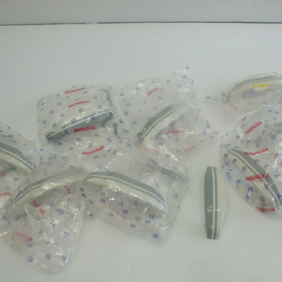 Grey And White Plastic Cabinet Doorknob Handles  S - Picture 1 of 6